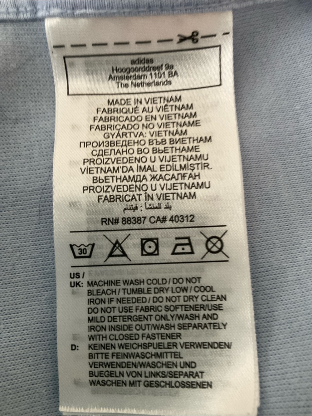 ADDIDAS Men’s TIRO Suit Up Light Blue Performance Track Jacket Size XL Like New - Picture 5 of 5